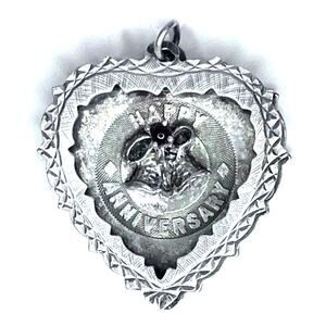 Heart pendant - Happy Anniversary - Vintage
